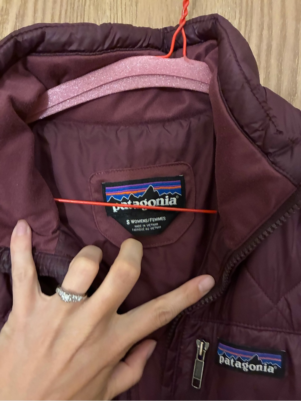 Patagonia Women's Quilted Long Puffer Jacket - Plum - Picture 3 of 5